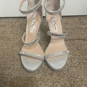 Nina Women's Glittering Silver Heels